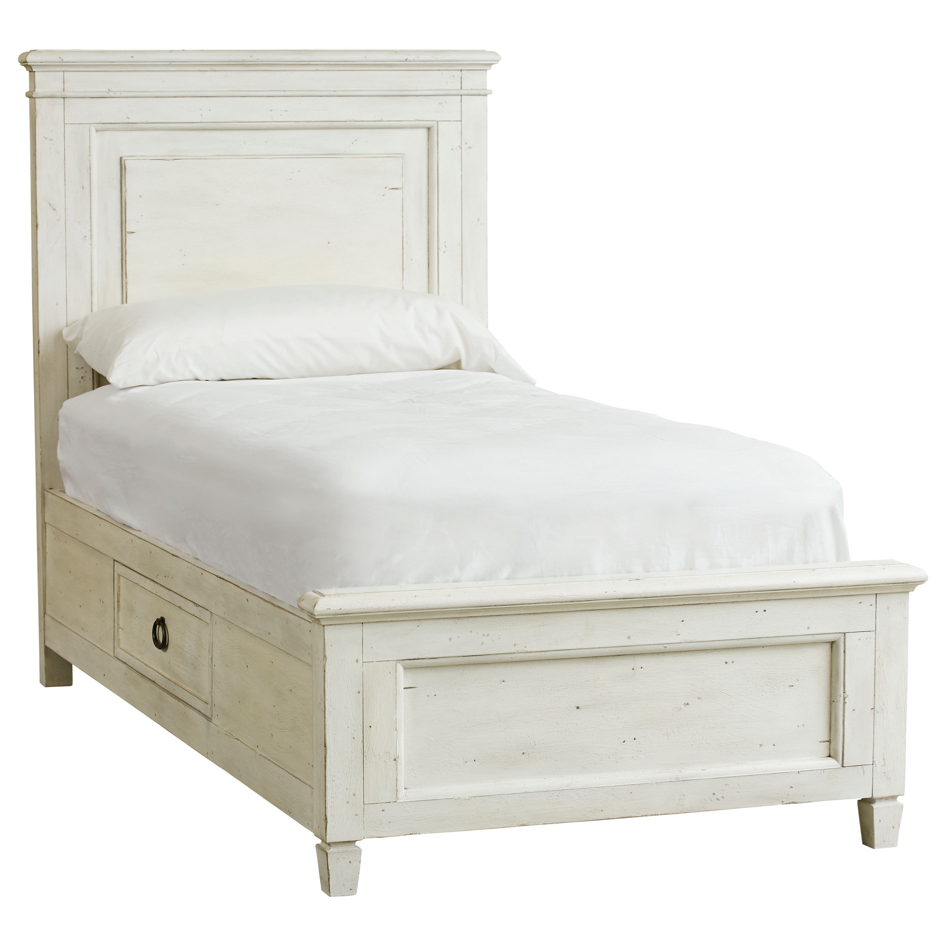 Bassett Shoreline Costal Twin Panel Bed with Storage Drawers Bassett